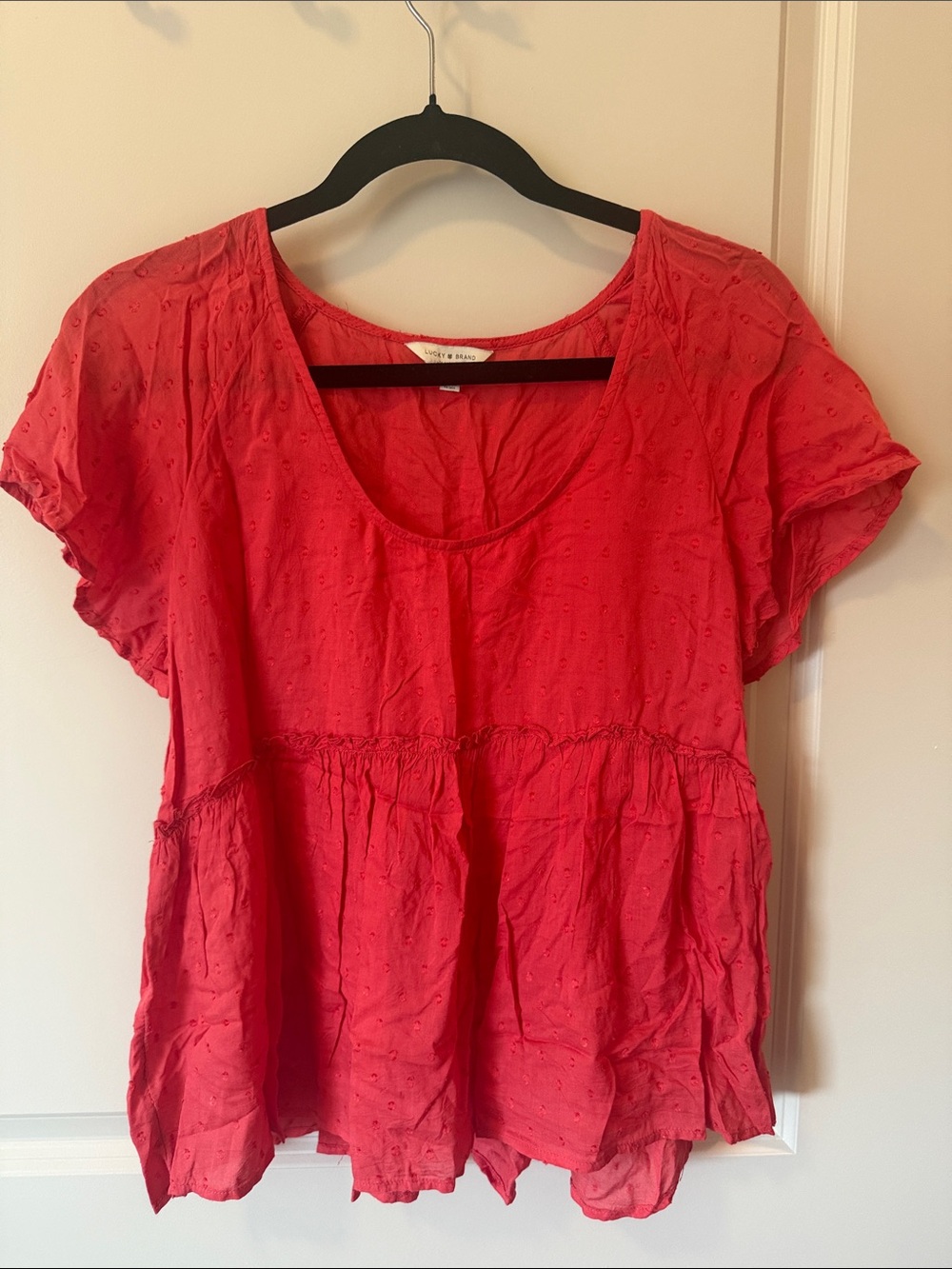 Lucky Brand Short Sleeve Scoop Neck Top